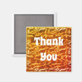 Aimant Merci Bright Orange Metallic Vibrant (Recto/Verso)