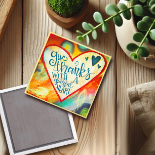Aimant Merci, Coeur Gratuit Inspirivé Coloré
