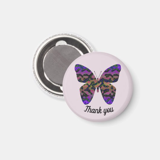 Aimant Merci Colorful Butterfly Pastel Appréciation (Recto/Verso)