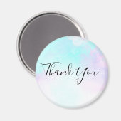 Aimant Merci d'aquarelle bleu et violet Abstrait moderne (Recto/Verso)