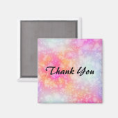 Aimant Merci d'aquarelle rose et orange Abstrait (Recto/Verso)