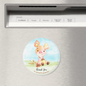 Aimant Merci de ferme de Baby shower d'aquarelle (In Situ (Lave-vaisselle))