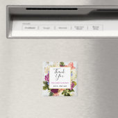 Aimant Merci de fête de fleurs d'aquarelle rose (In Situ (Lave-vaisselle))