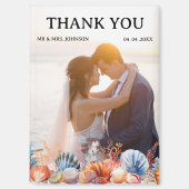 Aimant Merci de mariage de plage (Recto)