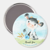 Aimant Merci d'élevage de Baby shower de vache à eau (Recto/Verso)