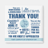 Aimant Merci d'entreprise Appréciation bleu (Devant)