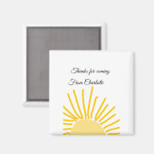 Aimant merci d'être venu nom du texte message soleil (Recto/Verso)