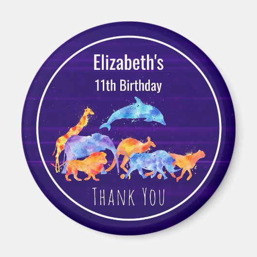 Aimant Merci d'événements Wild Animals (Devant)