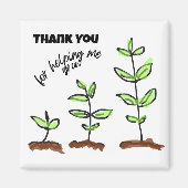 Aimant Merci Enseignant pour m'aider à grandir (Devant)