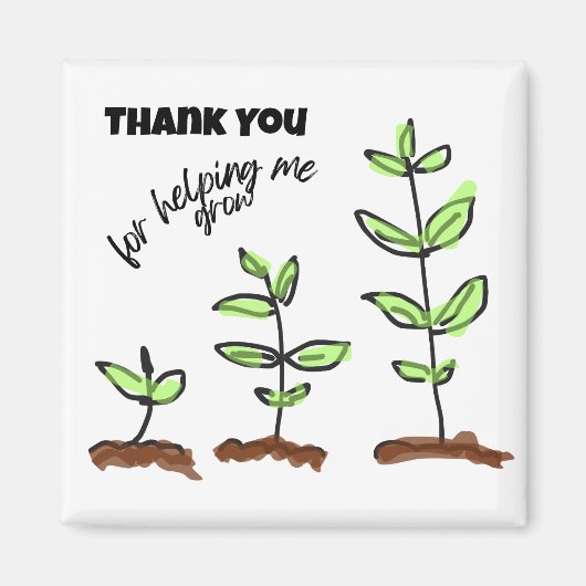 Aimant Merci Enseignant pour m'aider à grandir (Devant)