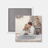 Aimant Merci et amour Noël mariage photo service (Recto/Verso)