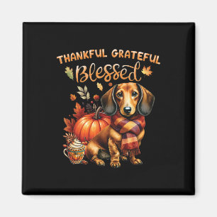 Aimant Merci gracieux bienheureux Dachshund Chien Automne