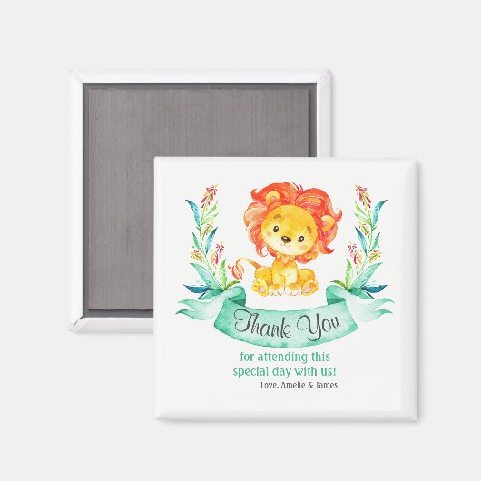 Aimant Merci Lion aquarelle (Recto/Verso)