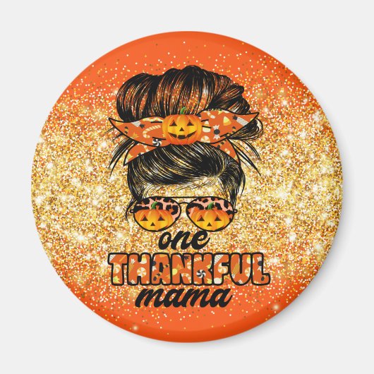 Aimant Merci Mama Personnaliser d'automne Texte et couleu (Devant)