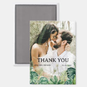Aimant Merci Mariage à thème tropical (Recto/Verso)