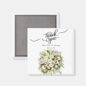 Aimant Merci Mariage Bouquet Fleur Mariage Faveur (Recto/Verso)