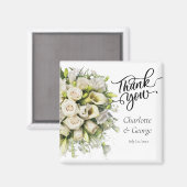 Aimant Merci Mariage Bouquet Fleur Mariage Faveur (Recto/Verso)