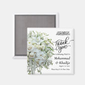 Aimant Merci Mariage Bouquet Flower Nikah Walima (Recto/Verso)