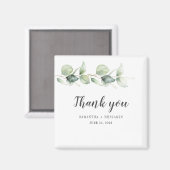 Aimant Merci Mariage d'aquarelle de l'Eucalyptus botaniqu (Recto/Verso)