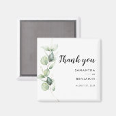 Aimant Merci Mariage Eucalyptus Aquarelle Favoriser (Recto/Verso)