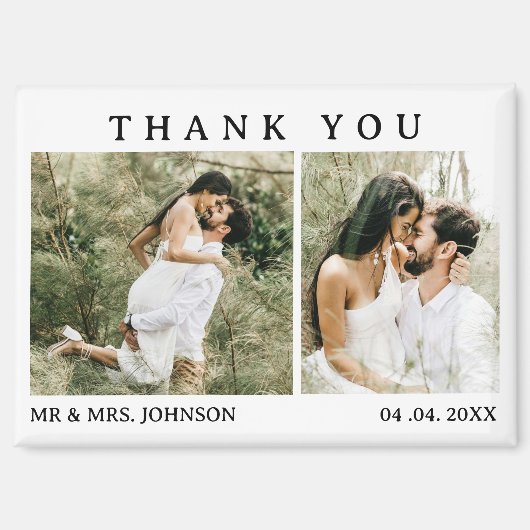 Aimant Merci Mariage unique (Recto)