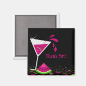 Aimant Merci martini à la pastèque rose (Recto/Verso)