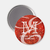 Aimant Merci moderne glamour double monogramme (Recto/Verso)