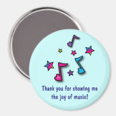 Aimant Merci : Notes et étoiles de l'enseignant de musiqu (Recto/Verso)