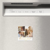 Aimant merci or calligraphie mariage 3 photo collage (In Situ (Lave-vaisselle))