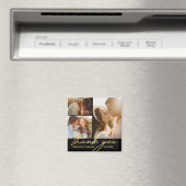 Aimant merci or calligraphie mariage 3 photos noir (In Situ (Lave-vaisselle))