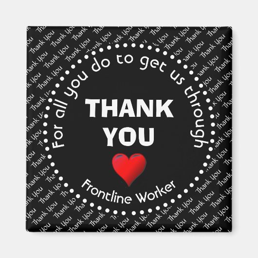 Aimant MERCI | Personnalisable | Travailleur de première (Devant)