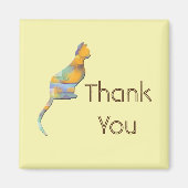 Aimant Merci Pet Sitter Kitty Couleur Bloc Chat assis (Devant)