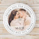 Aimant Merci Pour Le Mariage Classique À Venir Photo Pers<br><div class="desc">Ce design simple et classique est composé de typographie serif et d'ajouter une photo personnalisée. "Merci d'être venu" écrit en serif.</div>