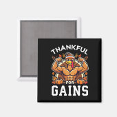 Aimant Merci Pour Les Gains - Thanksgiving Funny Gym Work (Recto/Verso)