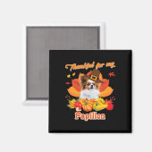 Aimant Merci pour mon chien Papillon Thanksgiving Je suis (Recto/Verso)