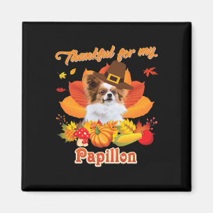 Aimant Merci pour mon chien Papillon Thanksgiving Je suis