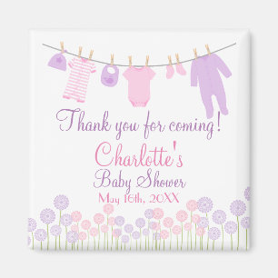 Aimant Merci pour venir ! Petit baby shower de vêtements