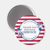 Aimant Merci pour vos vétérans de service Stars Stripes (Recto/Verso)