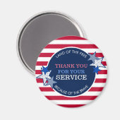 Aimant Merci pour vos vétérans de service Stars Stripes (Recto/Verso)