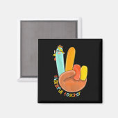 Aimant Merci Professeur amusant Thanksgiving Peace Hand S (Recto/Verso)