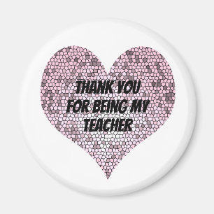 Aimant Merci Professeur Mosaic Rose Coeur Appréciation