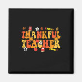 Aimant Merci Professeur Retro Super Thanksgiving Fall Wig (Devant)