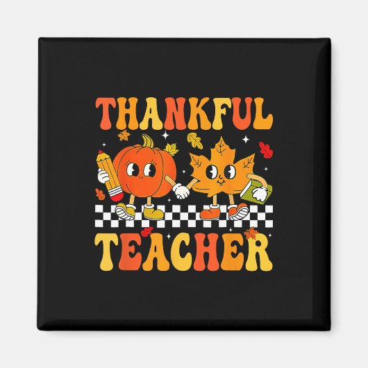 Aimant Merci Professeur Retro Super Thanksgiving Fall Wig (Devant)