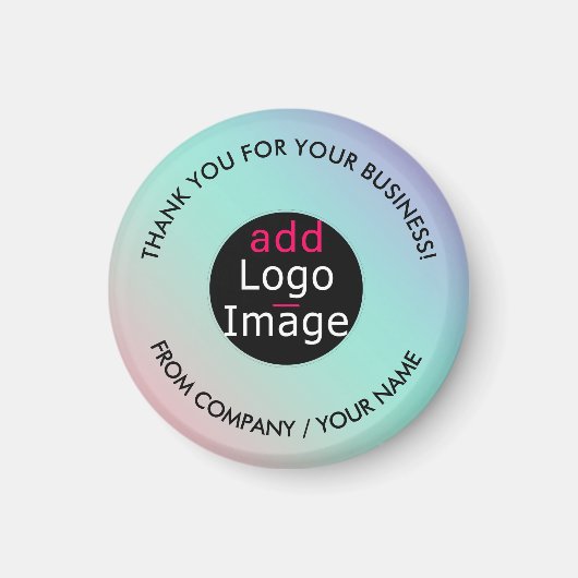 Aimant Merci Professionnel Personnalisé Chic Pastel Gradi (Devant)