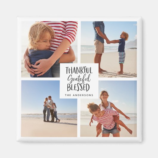 Aimant Merci reconnaissant béni photo de grâces (Devant)