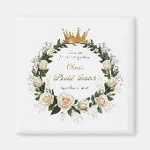 Aimant Merci Roses Blanches & Gypsophile (Devant)