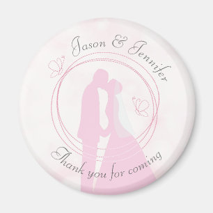 Aimant Merci Texte Courbé Mariage Rose Rêveur Romantique