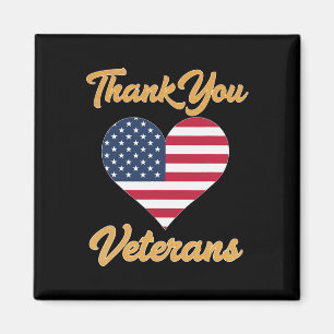 Aimant Merci Usa Drapeau Coeur vétéran Patriot