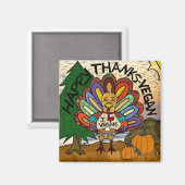 Aimant Merci Vegan Thanksgiving Turquie (Recto/Verso)