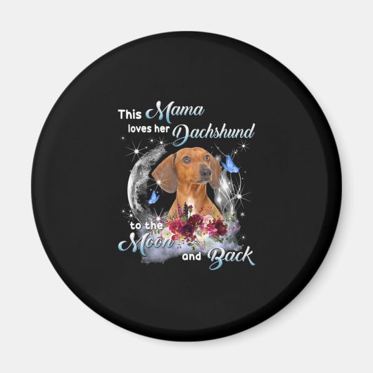 Aimant Mère Art Dachshund Mama Anniversaire (Devant)